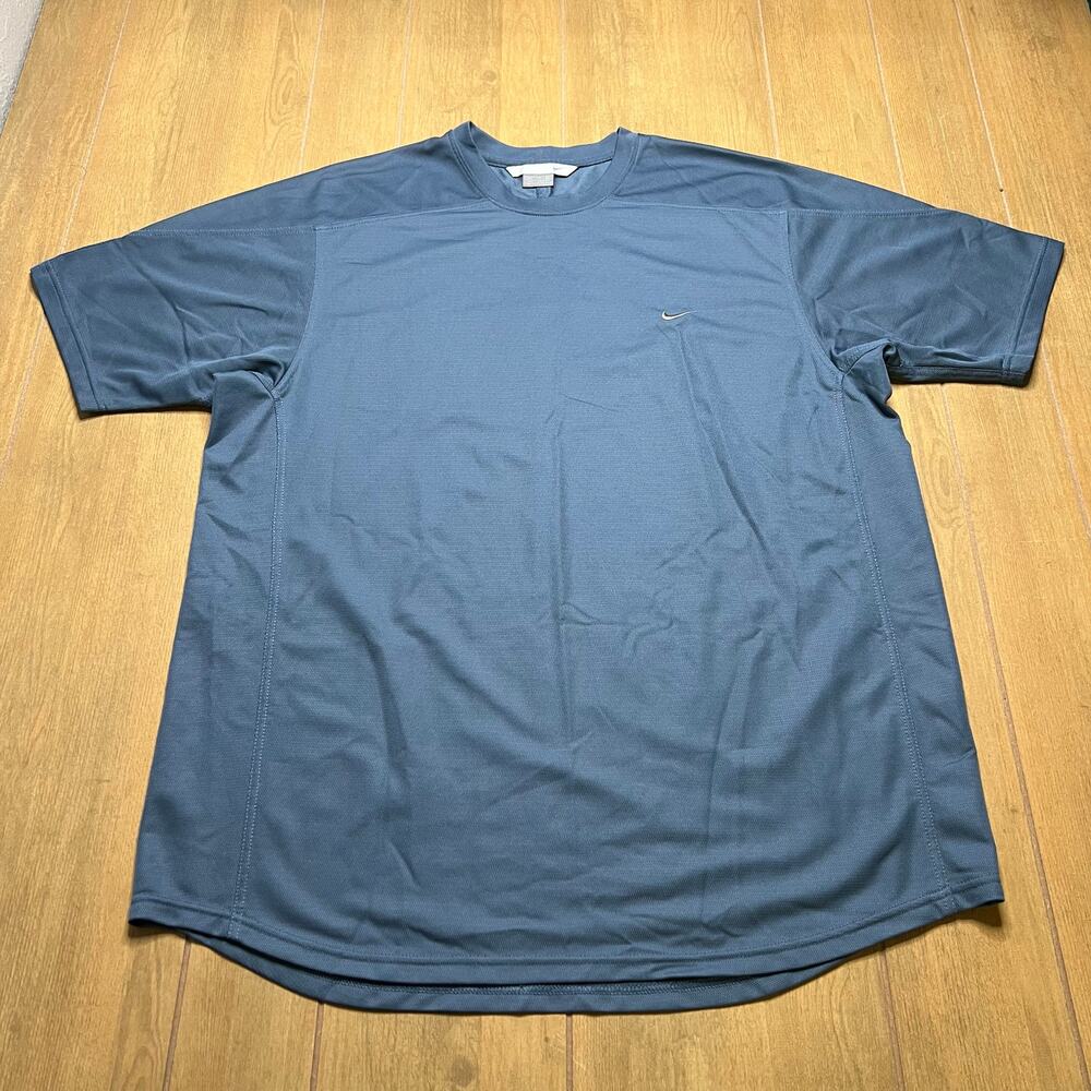 Vintage Nike Swoosh T Shirt‎ Men Sz XXL  Blue Y2K Mesh Performance